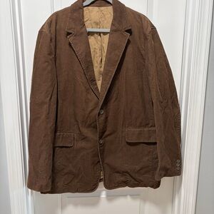 Vintage Y2K J.Crew Corduroy Blazer Men’s size XL Brown 2 Button Closure Academia
